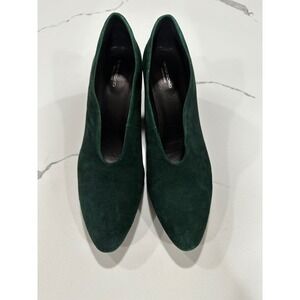 Vagabond Green Suede‎ Block Heel Pumps Pointed Toe Shoes 40